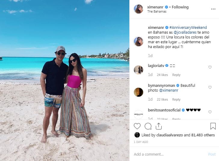 Ximena Navarrete eligió pasar una semana en Las Bahamas, así lo compartió en sus redes sociales.