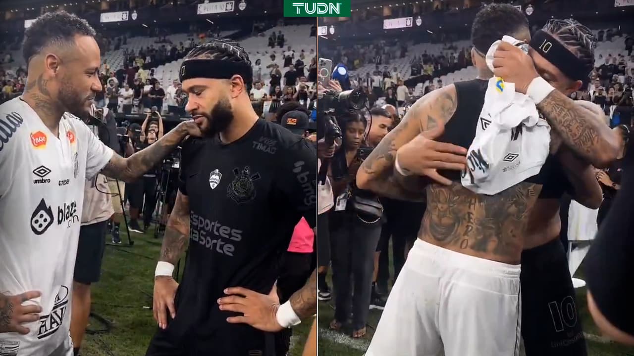 Neymar pide tiempo a los fans de Santos y vive emotivo momento con Memphis