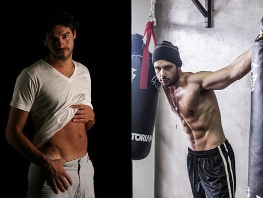 En la vida real, Moisés, interpretado por Guilherme Winter, deja a un lado la barba y la vestimenta hebrea y es todo un modelo.