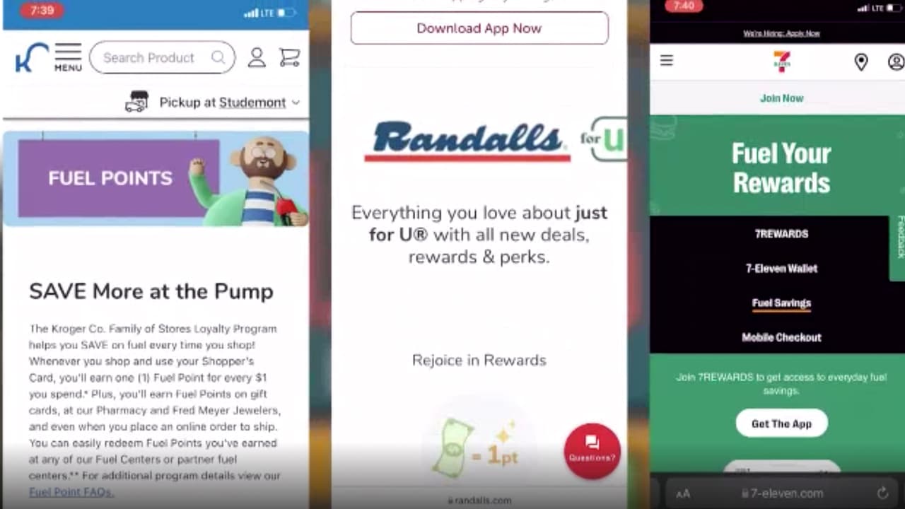 Shell anuncia diariamente en su página de Internet descuentos de más de 10 centavos por galón y hasta más con otras alianzas. 7 eleven también tiene un programa similar, así como los supermercados Kroger y Randalls.