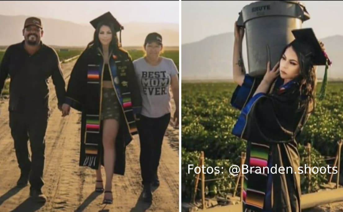 "Aprendí lo que es el trabajo difícil": Hispana se gradúa de la universidad y regresa al campo para agradecer a sus padres