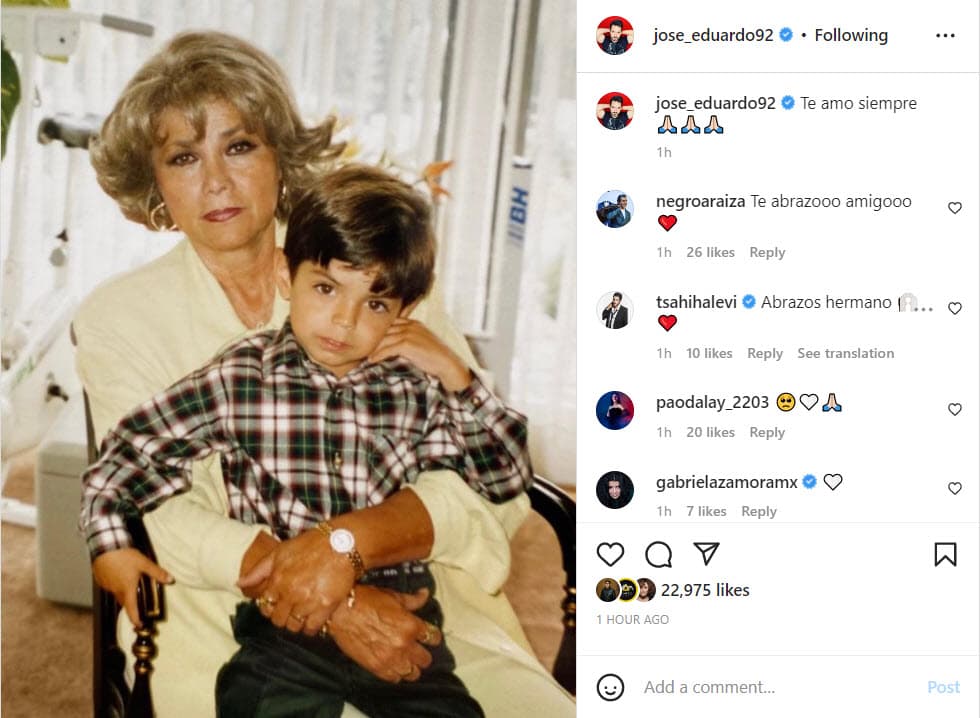 José Eduardo Derbez se despidió de su abuela en Instagram.