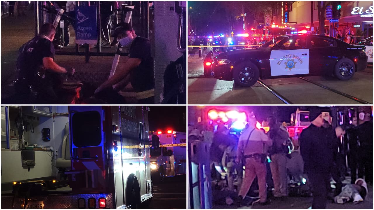 Los equipos de emergencia llegaron al lugar hacia las 2:08 am. y encontraron una escena con al menos seis personas muertas y varios heridos. El Departamento de Bomberos declaró el tiroteo como un escenario con múltiples víctimas. Más información sobre el tiroteo 
<a href="https://www.univision.com/local/sacramento-kuvs/tiroteo-masivo-sacramento-seis-muertos-10-heridos-buscan-sospechosos" target="_blank">aquí. </a>