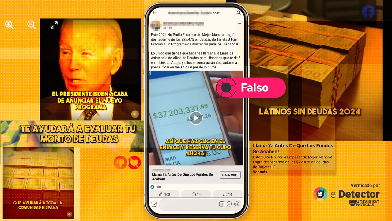 Biden no anunció el programa “Latinos sin deudas 2024” para aliviar el pago de tarjetas de crédito