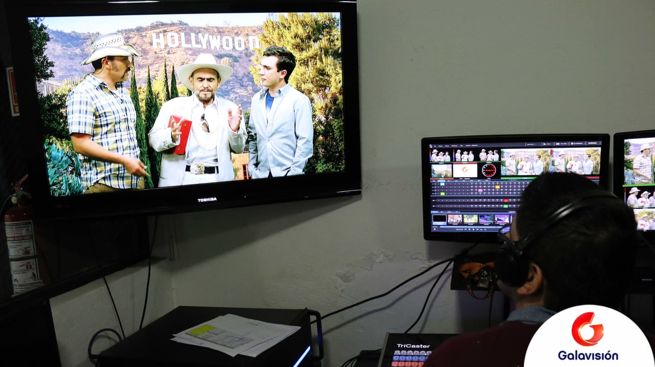 Así lucía el set de 'Los Cousins' desde la cabina de producción.