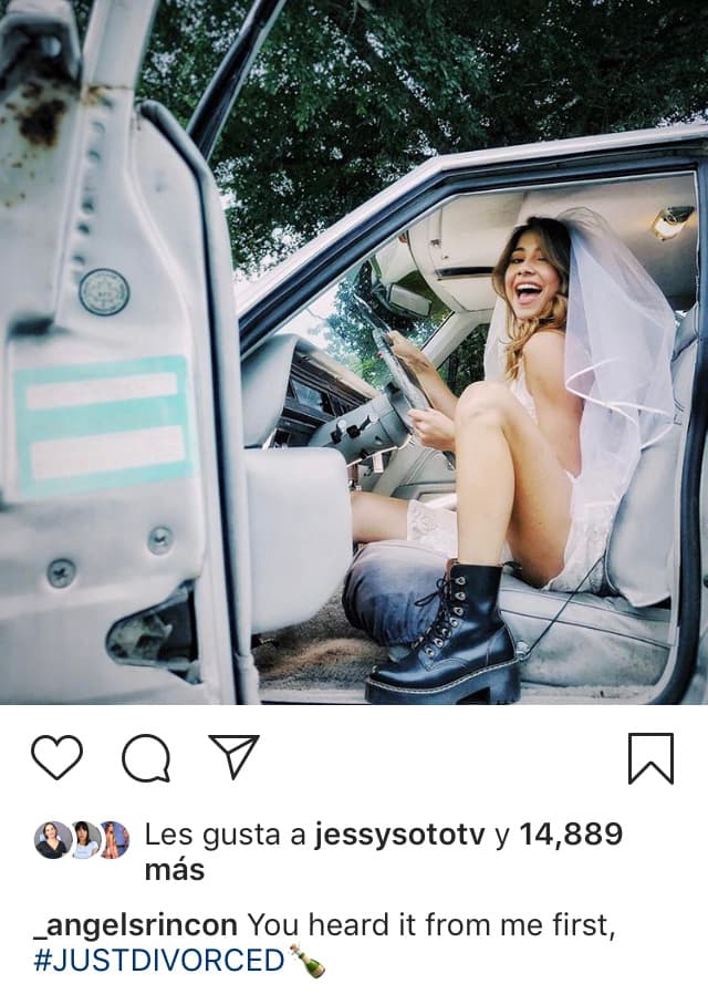 Fue ella quien anunció por todo lo alto que se encontraba legalmente divorciada de Danilo y lo hizo con la publicación de esta instantánea el pasado 16 de julio, donde al pie de la misma escribió: “Lo escucharon primero por mí, recién divorciada”.