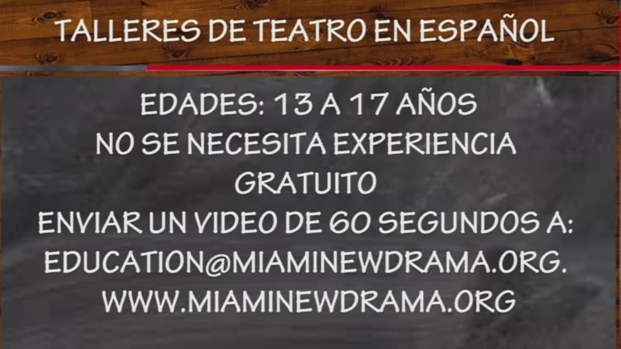 Miami New Drama lanza un taller gratuito y en español para adolescentes de 13 a 17 años