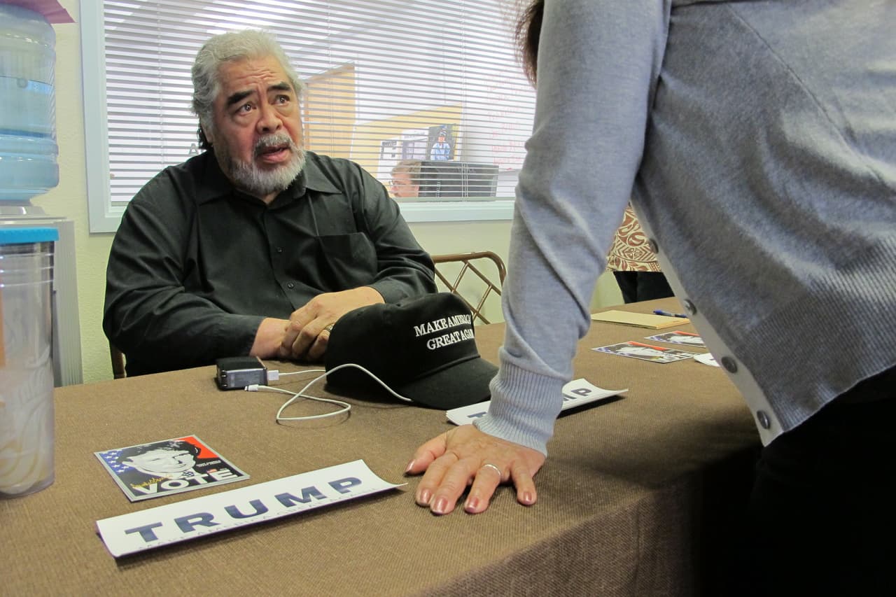 Uno de los líderes de la campaña de Trump en Hawaii, Nathan Paikai, este lunes en Honolulu