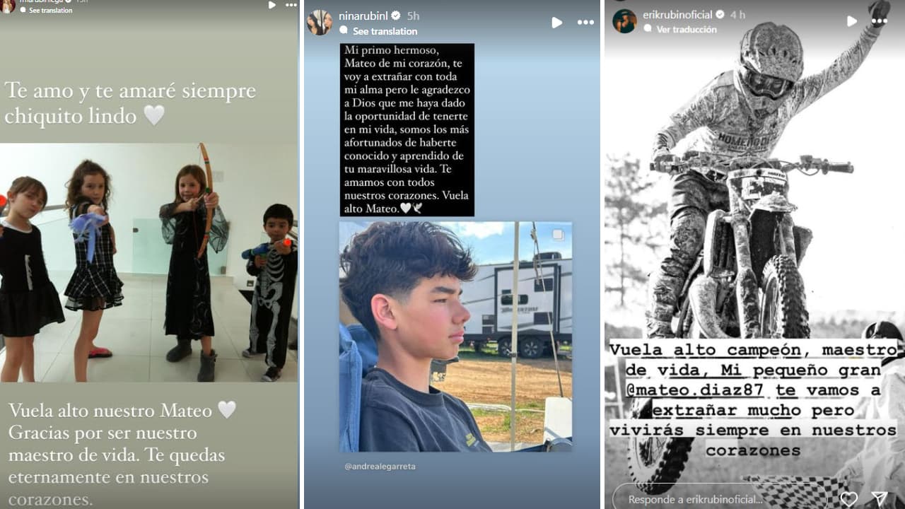 Mía, Nina y Erik Rubín Lamentan la muerte de Mateo Díaz.