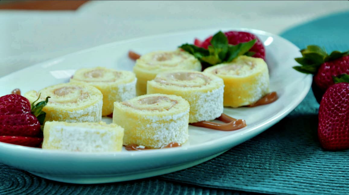 Pionono relleno de dulce de leche