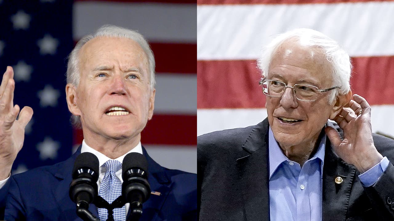 El exvicepresidente Joe Biden y el senador Bernie Sanders, los dos aspirantes sobrevivientes de la contienda demócrata.