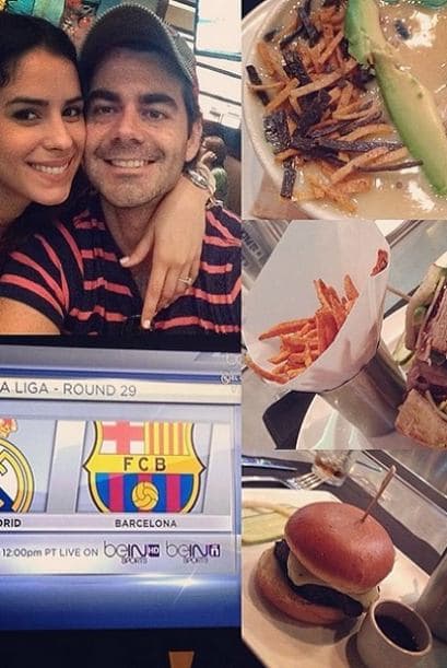 Así disfruta Vanessa de un buen partido de futbol.