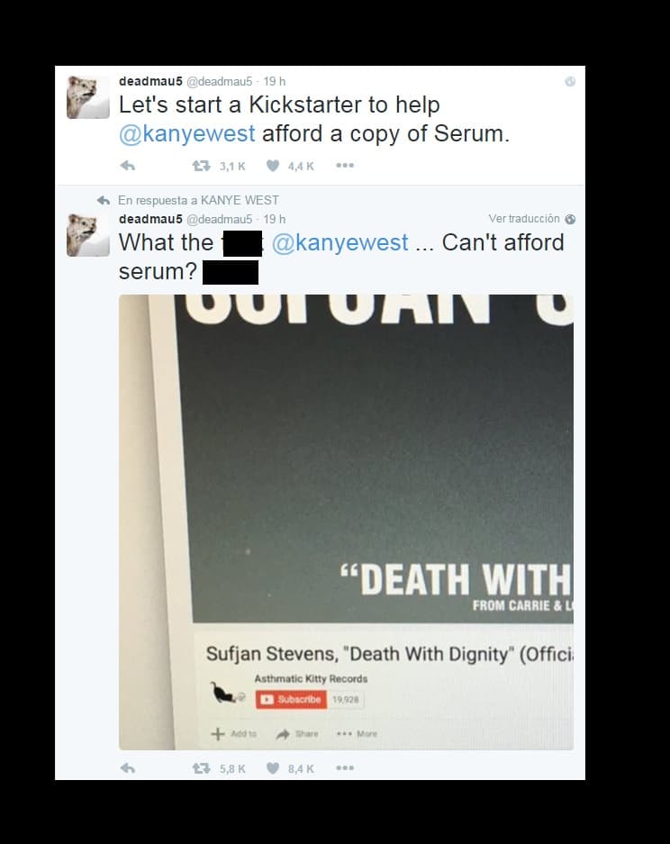 Pero fue el DJ Deadmous quien evidenció el suceso con estos 'tuits'.