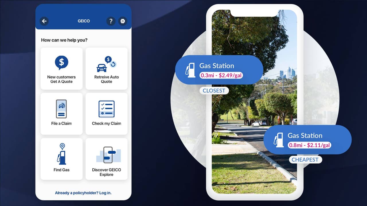 <b>Geico Mobile</b>
<br>Esta aplicación ofrece los precios de gasolina más precisos, y te ayuda a encontrar la estación más cerca de ti. Además de ofrecer otros servicios relacionados con la póliza de seguro.
<br>
<br>Geico Mobile usa datos del Servicio de Información de Precios del Petróleo (OPIS) que se actualiza regularmente.