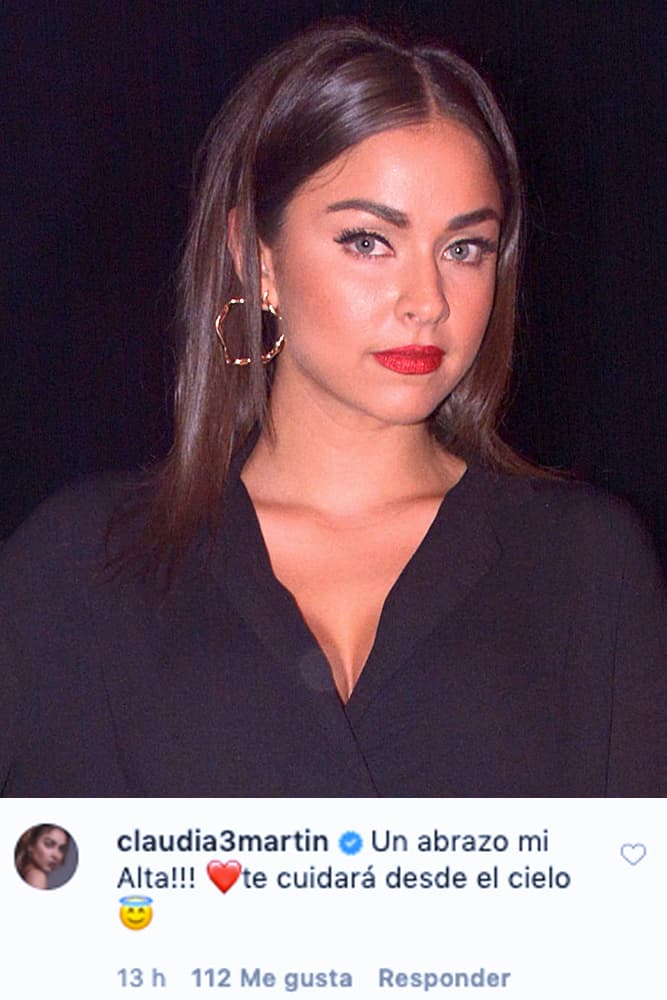 La actriz Claudia Martín se sumó a los amigos actores que le dejaron un mensaje: "Un abrazo, mi Alta. Te cuidará desde el cielo", comentó.