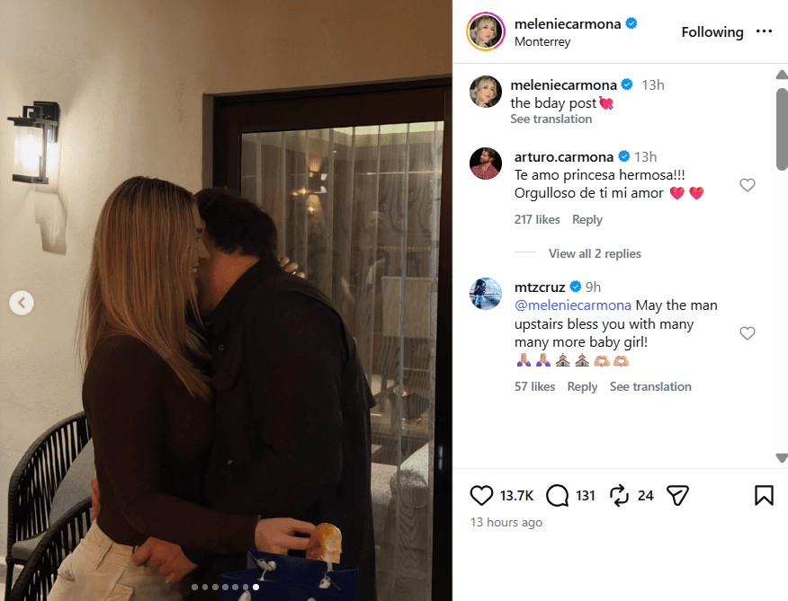 Cruz Martínez y Arturo Carmona felicitaron a Melenie Carmona.