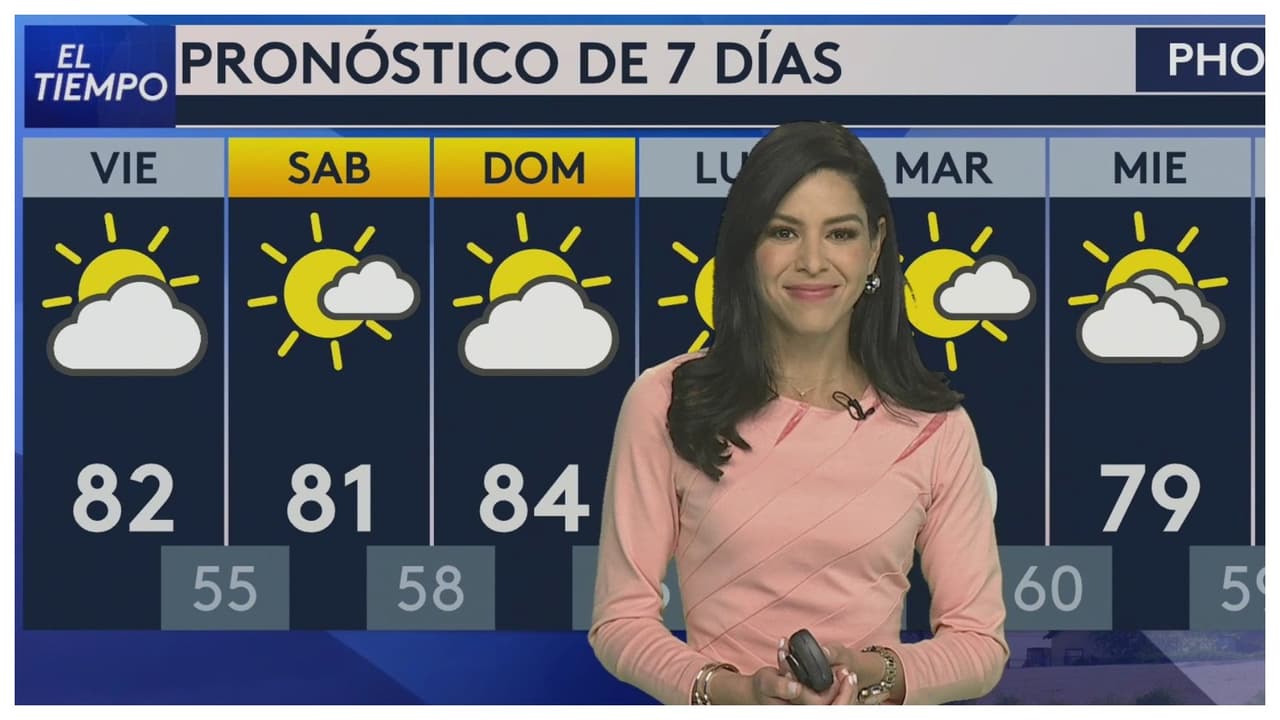 Pronóstico del tiempo hoy en Phoenix: Día caluroso de temperaturas de hasta 82 °F y mínimas de 55 °F