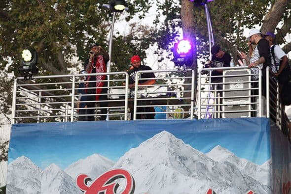 Kid Ink performed high above the crowd from the Coors Light stage! See exclusive pics of his high energy performance!
