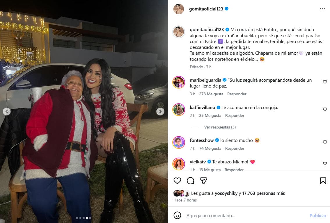 Así informó 'Gomita' la muerte de su abuela.
