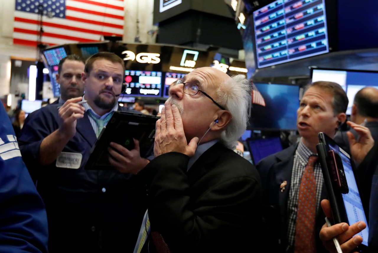 <b>Día catastrófico en Wall Street</b>. Corredores de bolsa no pueden creer lo que ven: 
<a href="https://www.univision.com/noticias/economia/cayo-mas-de-600-puntos-el-dow-jones-se-desploma-nuevamente">el índice industrial Dow Jones cayó más de 600 puntos</a> en una jornada que destruyó cualquier ganancia que hubieran acumulado inversores en acciones este año.