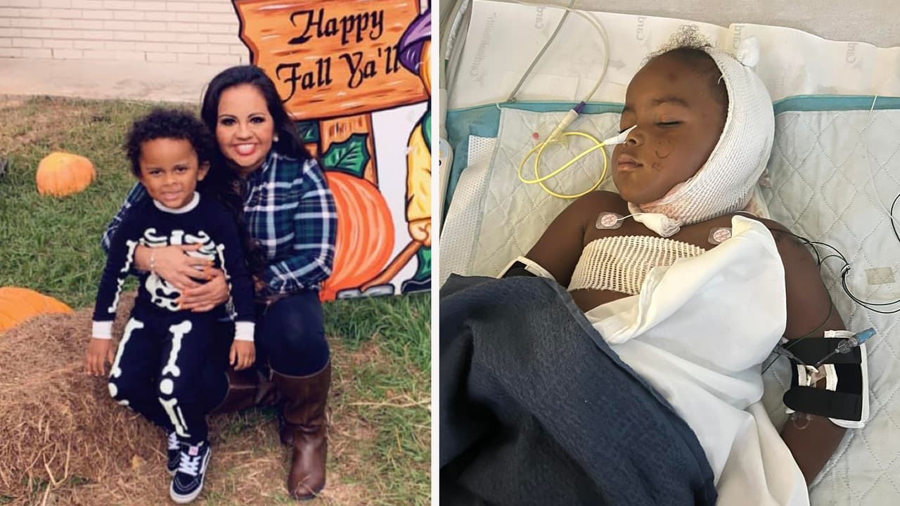 Un perro Pitbull ataca al niño Carson, de 4 años, y la reacción de su niñera lo salva de una muerte segura