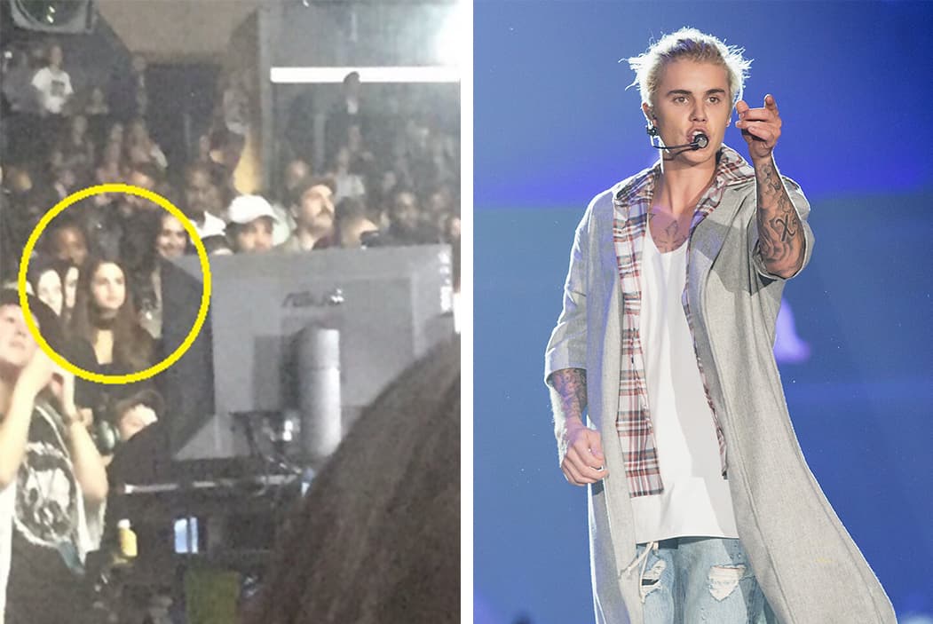 Mientras Justin se presetaba en Los Ángeles, la cantante fue captada entre el público disfrutando del concierto de su ex.