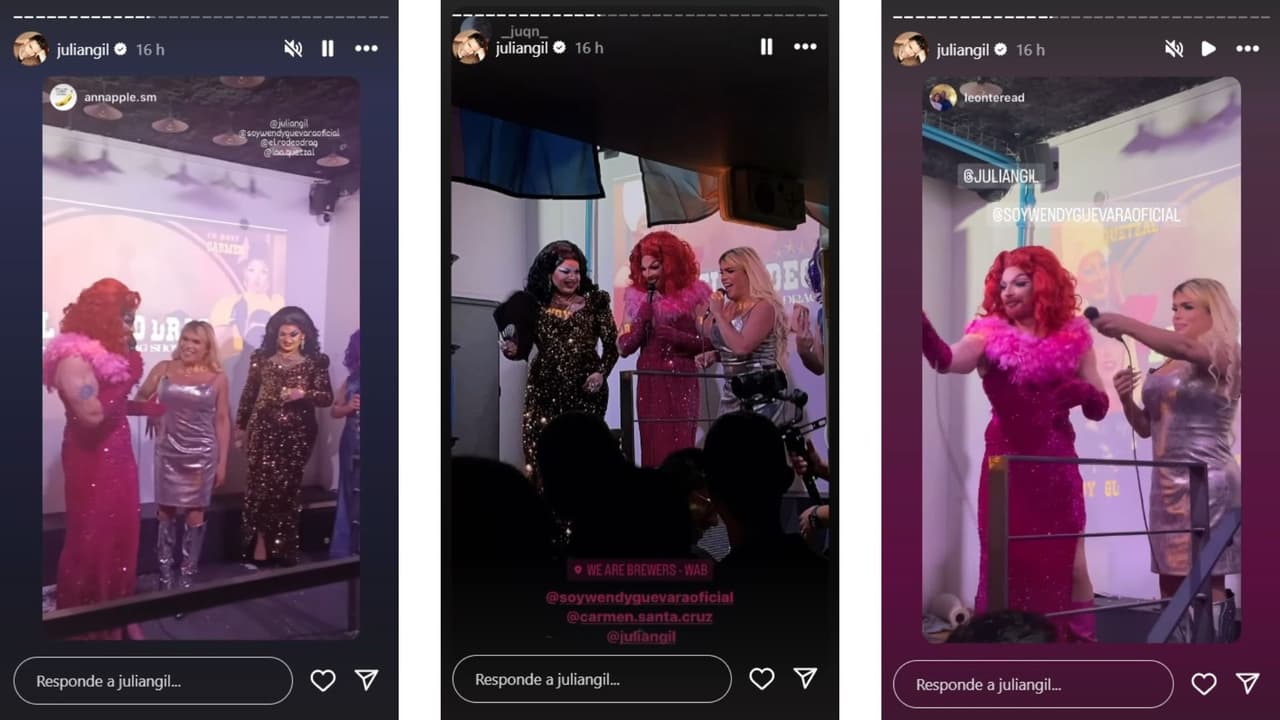 Julián Gil como drag queen en un evento en París.