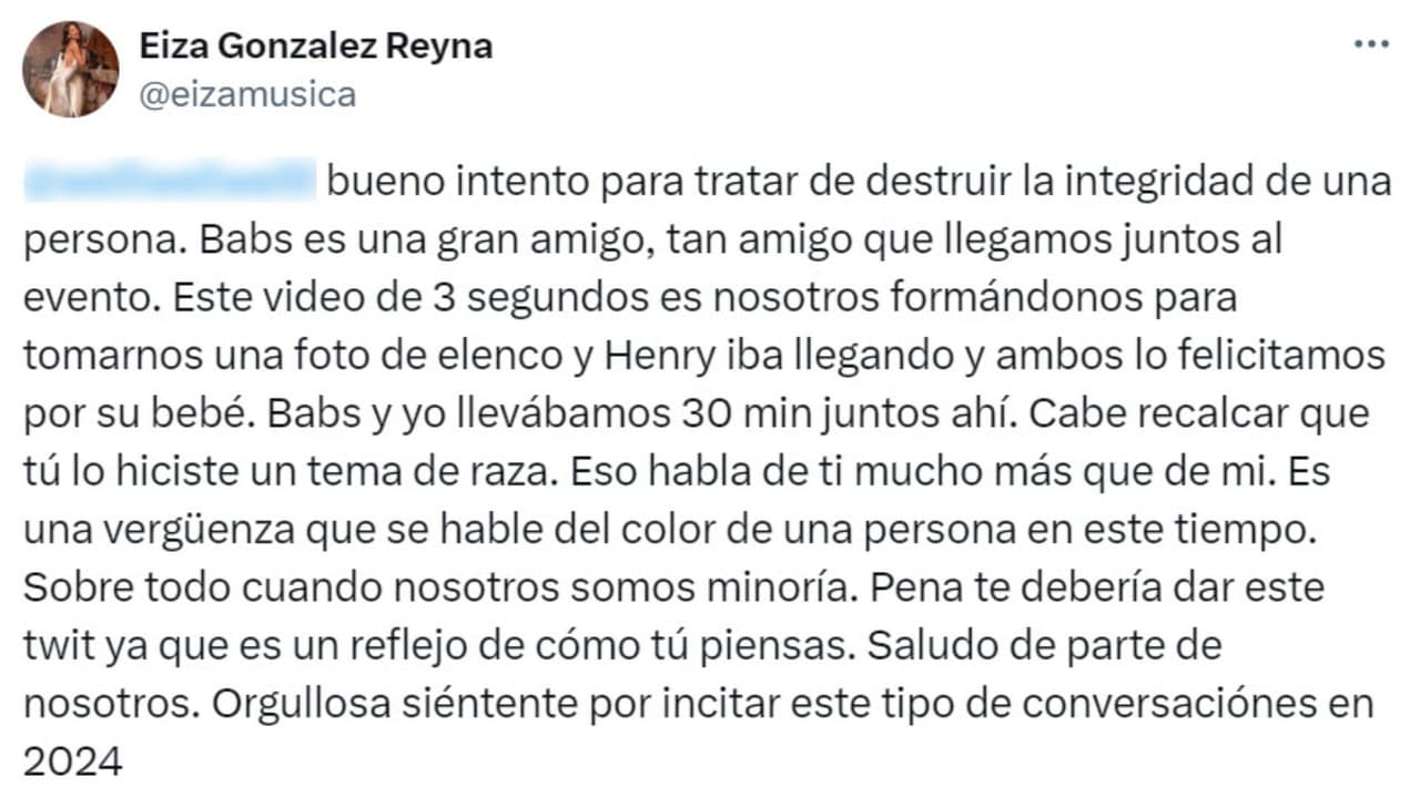 Eiza González así se defendió de quien la señaló de "racista".