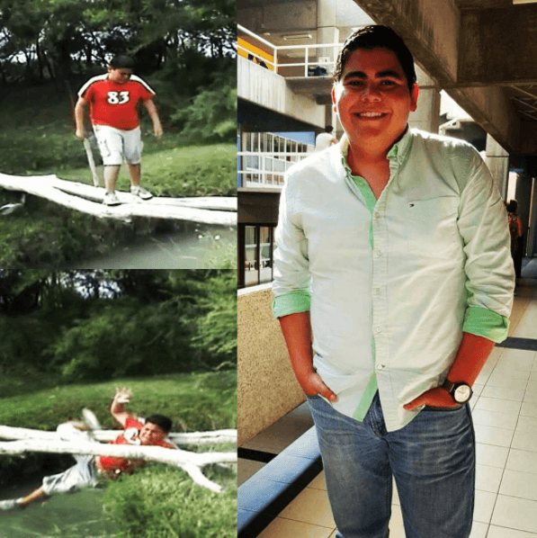 Sin embargo, otro niño comenzó a molestar a Edgar con los troncos, lo cual provocó su caída al agua e irónicamente, su salto a la fama.