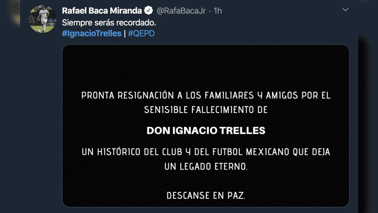 Así reacciona el mundo futbolístico ante el fallecimiento de Ignacio Trelles a sus 103 años.