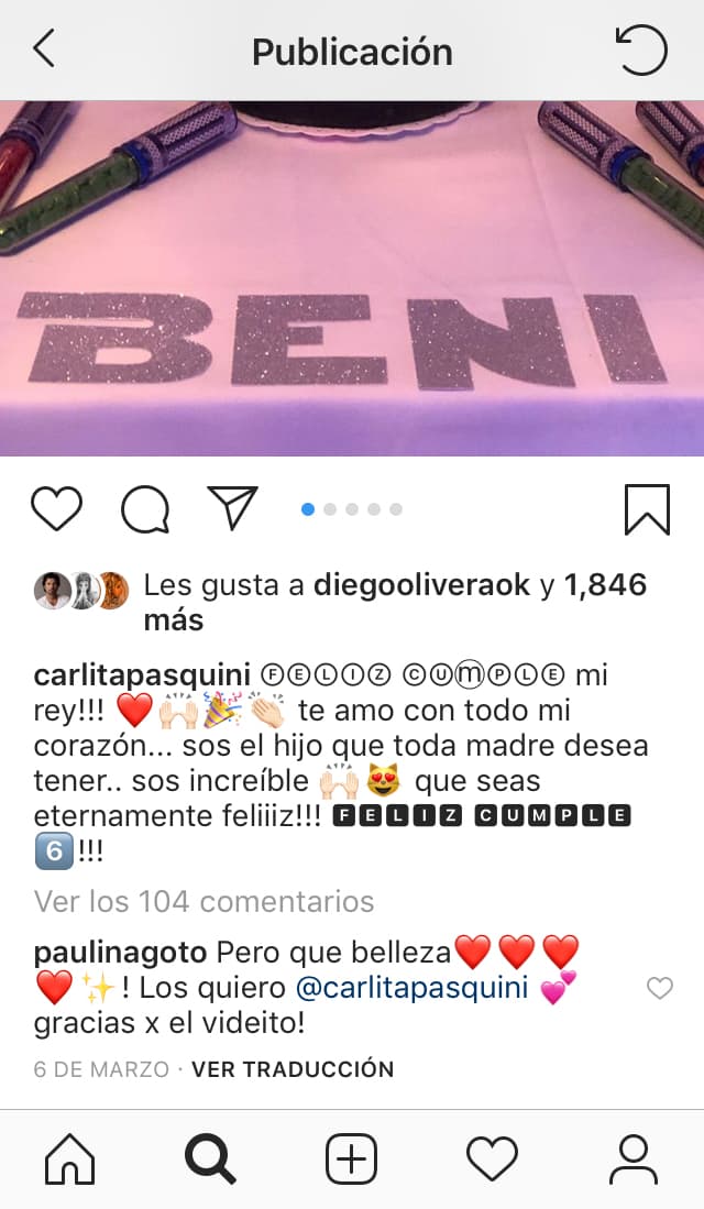 Carla también ha demostrado tener muy buena relación con Paulina y acostumbra enviarle videos del niño.