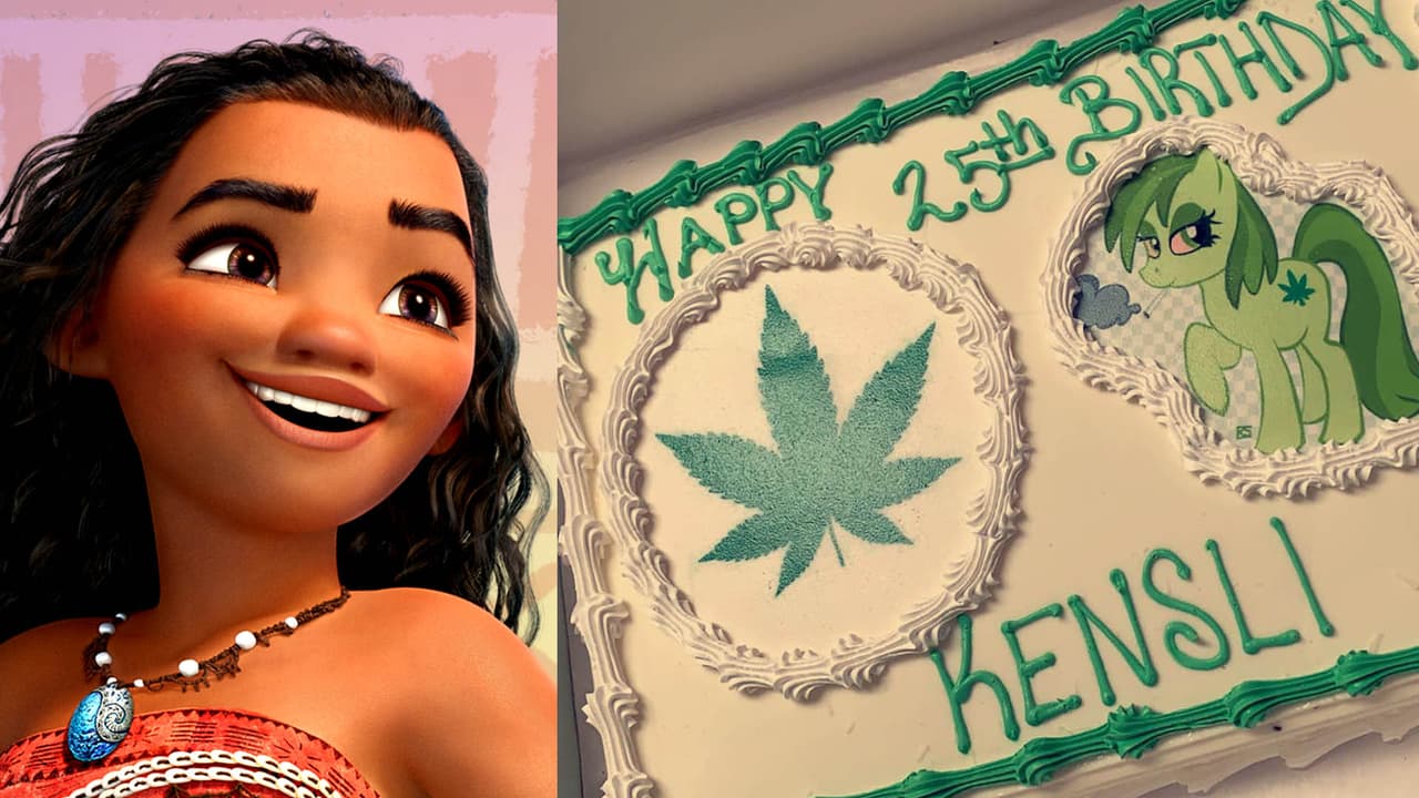 Mujer pide un pastel con un motivo de 'Moana' y le dan uno con un dibujo de marihuana