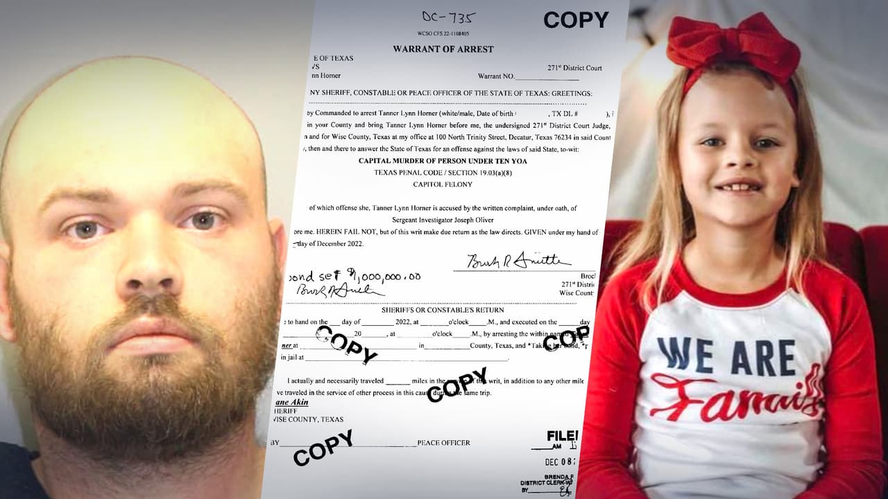 Publican el affidavit de Tanner Lynn Horner, acusado de matar a Athena Strand en Wise, Texas.
