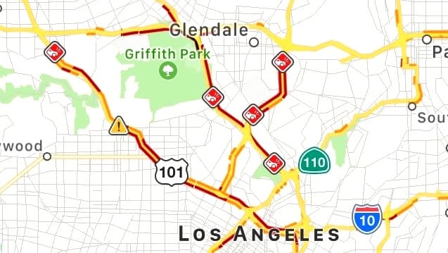 Accidente en tramo Los Feliz de la autopista 5.