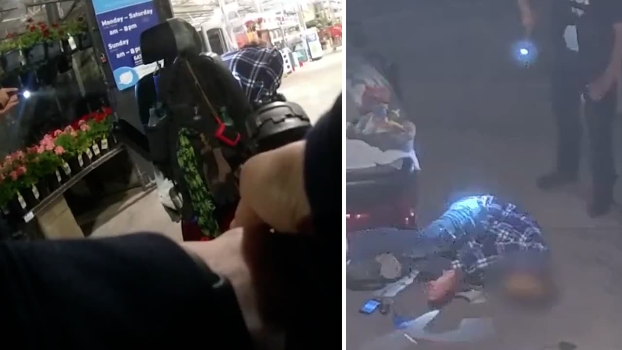 Hombre en silla de ruedas se roba una caja de herramientas y un policía le dispara 9 veces