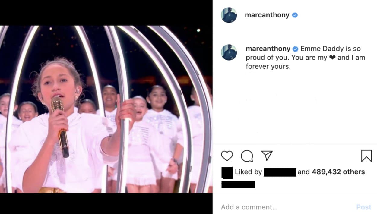 Más tarde, en Instagram, le dedicó este mensaje: "
<b>Emme</b>, papi está muy orgulloso de ti. Tú eres mi corazón y 
<b>yo soy tuyo por siempre</b>".