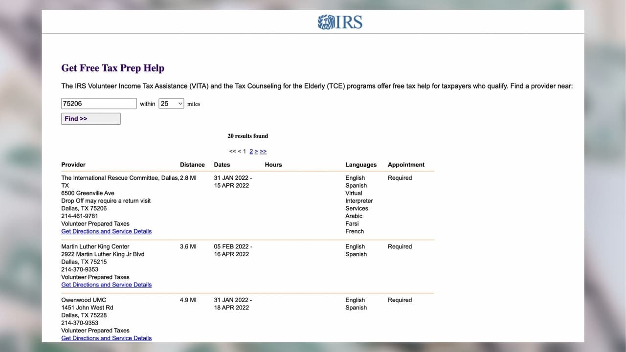 ¿Cómo ubicar mi centro VITA? Sólo debes ingresar tu código postal en este
<a href="https://irs.treasury.gov/freetaxprep/" target="_blank">sitio web </a>del IRS para que te arroje los centros que están más cercanos a ti.