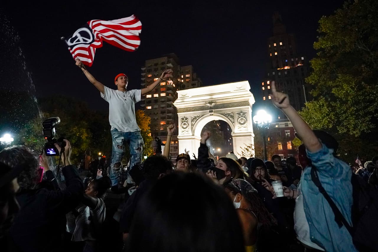 La celebración en la Plaza Washington de Nueva York.