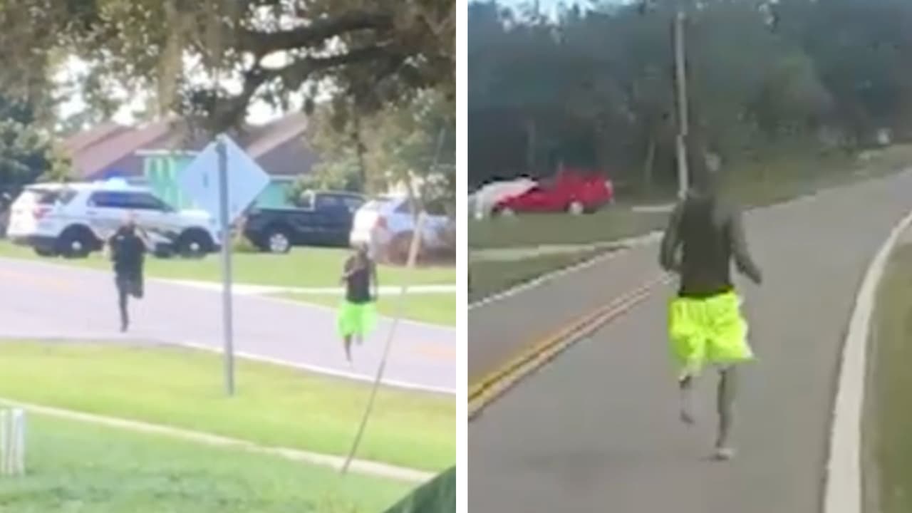Policía se hace viral tras perseguir corriendo a un sospechoso en Florida