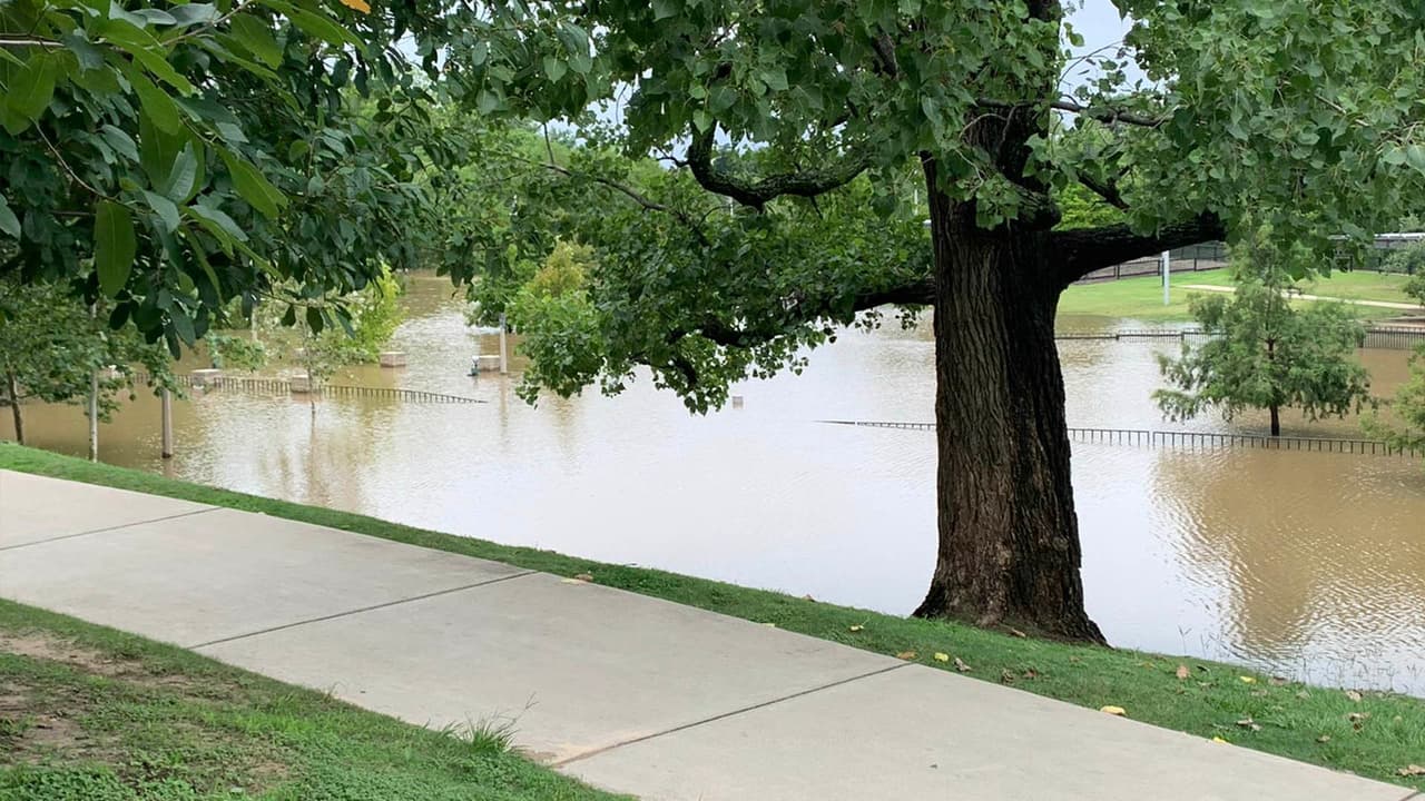 Además del parque, varias calles y carreteras al oeste de Houston lucieron igual de inundadas.