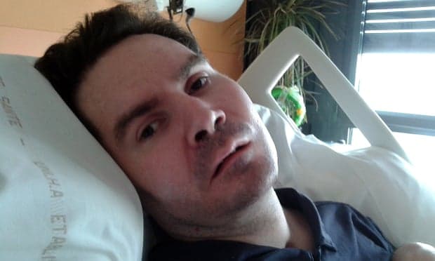 Una fotografía de Vincent Lambert en el hospital de Reims.