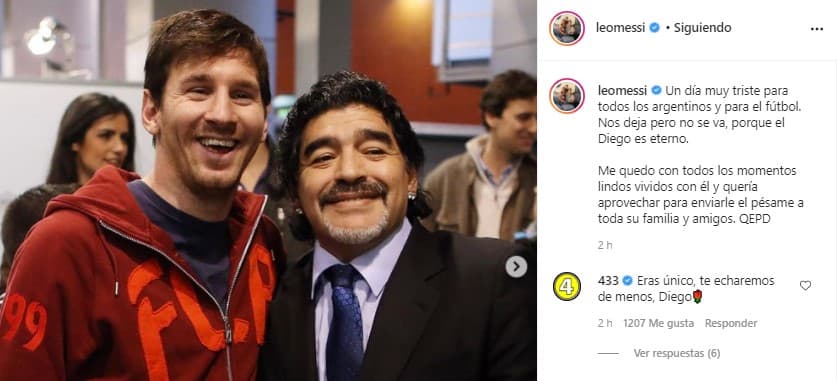 Los íconos del deporte se despidieron de Diego Armando Maradona en redes sociales.