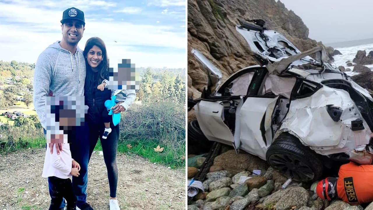 Acusan de intento de asesinato a conductor de Tesla que se fue a un acantilado con todo y su familia
