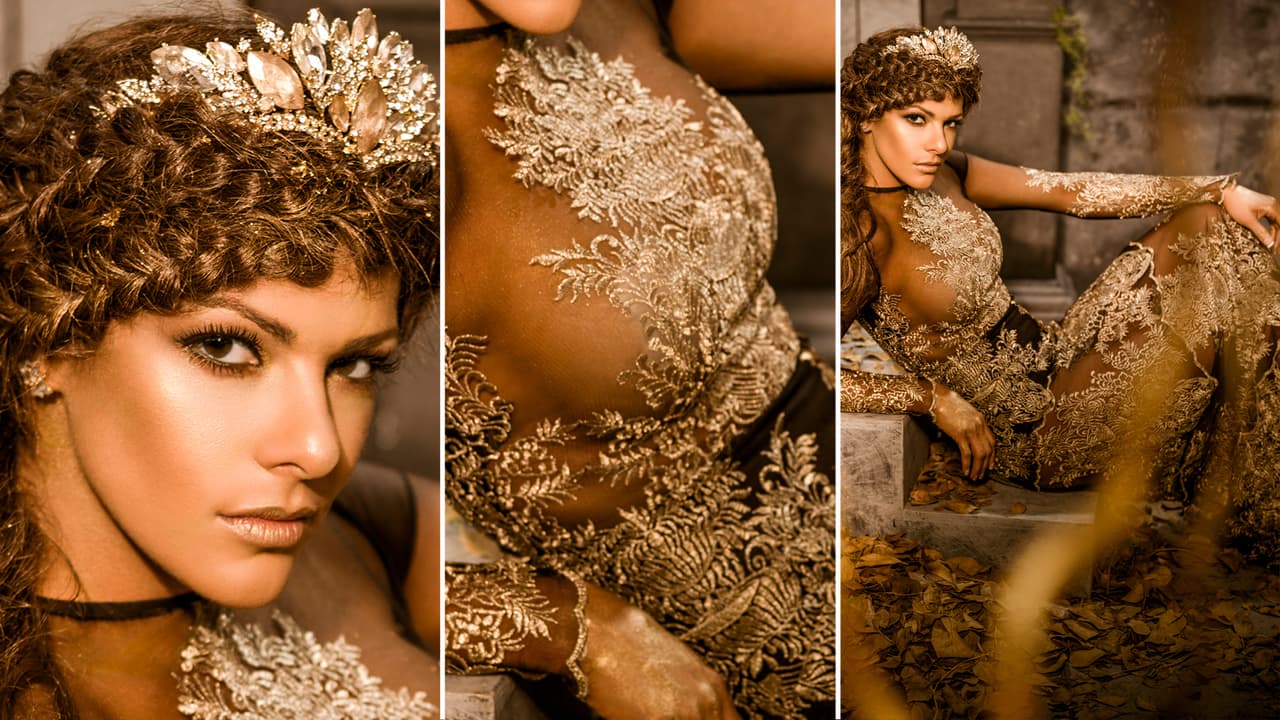 Los tocados del cabello reflejan el ambiente épico que se quiso reflejar.