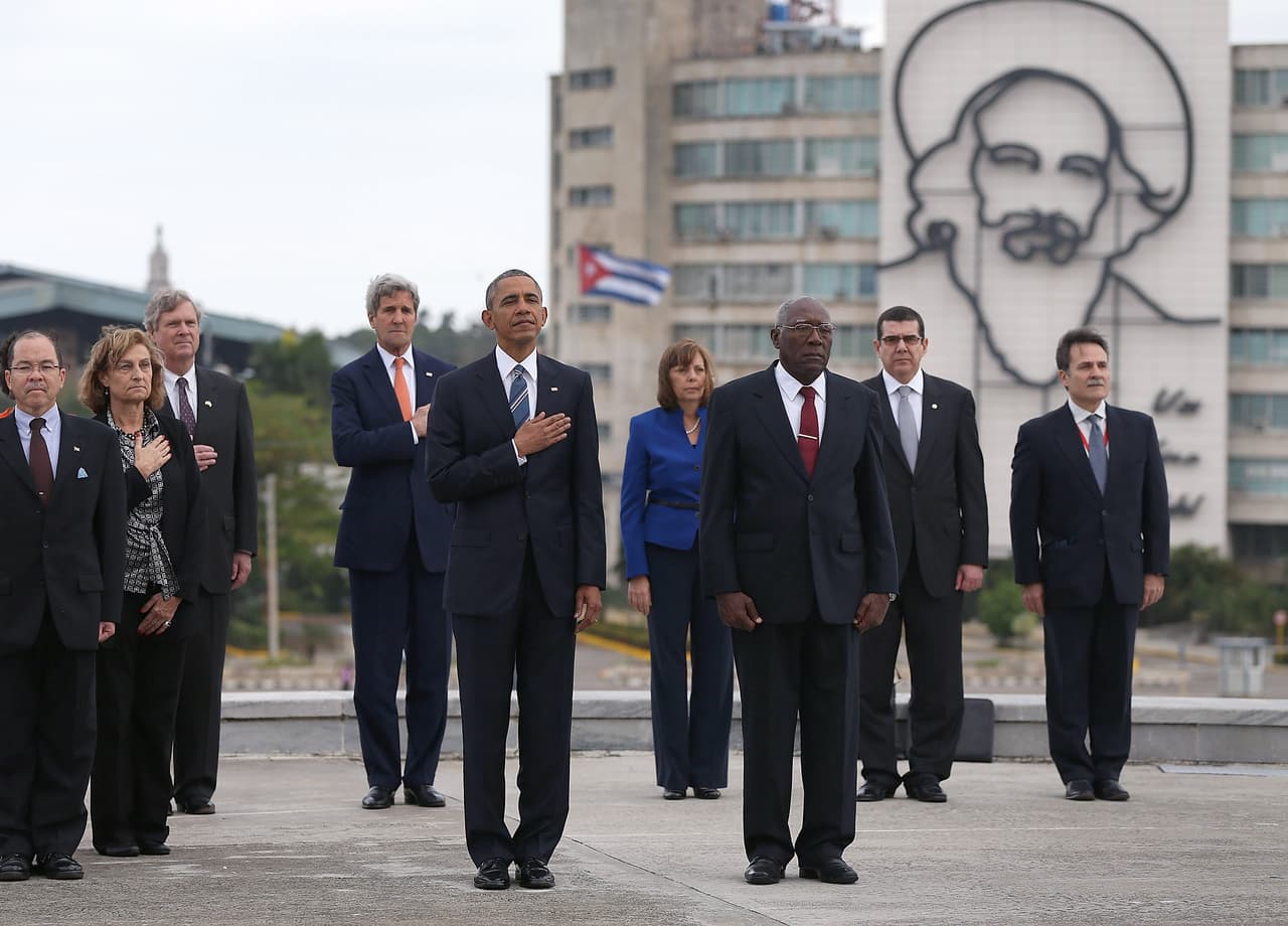 Obama en una ceremonia en la Plaza de la Revolución en La Habana.