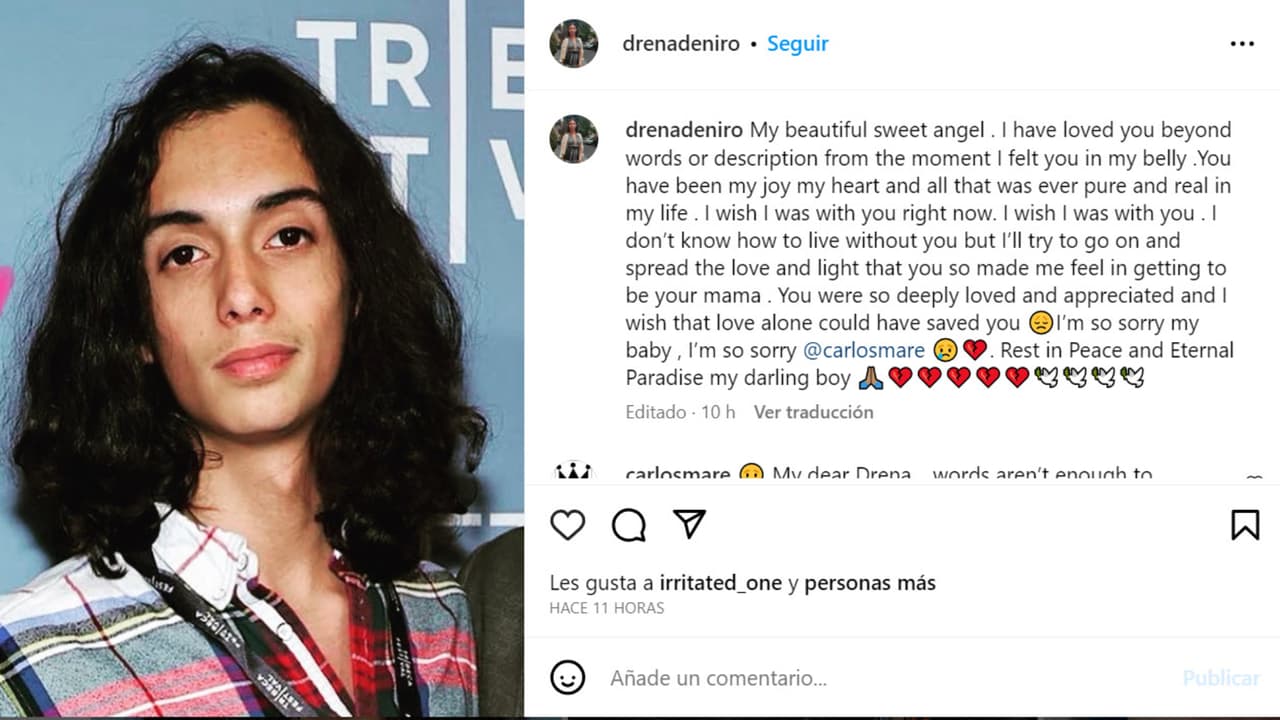 Leandro era nieto de Robert de Niro y su madre confirmó su muerte a los 18 años.