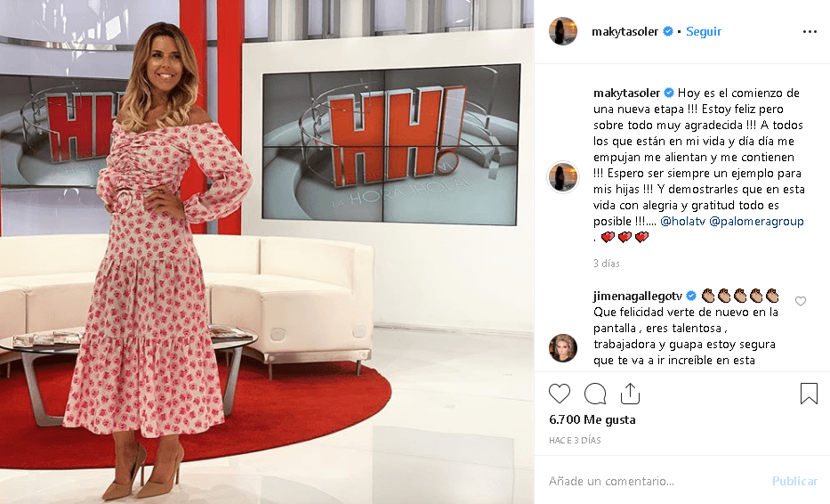 “¡Hoy es el comienzo de una nueva etapa! Estoy feliz pero sobre todo muy agradecida. A todos los que están en mi vida y día día me empujan me alientan y me contienen. Espero ser siempre un ejemplo para mis hijas y demostrarles que en esta vida con alegria y gratitud todo es posible...”, escribió.