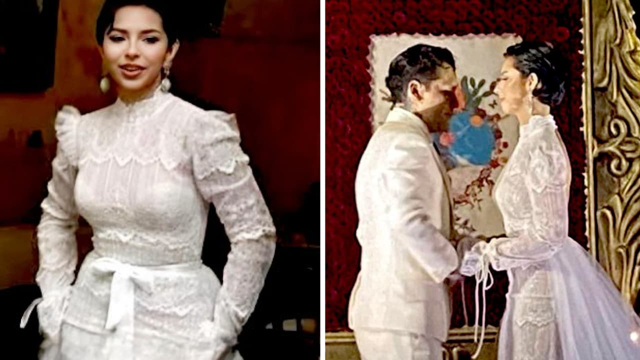 Los vestidos que Ángela Aguilar usó en su boda con Christian Nodal