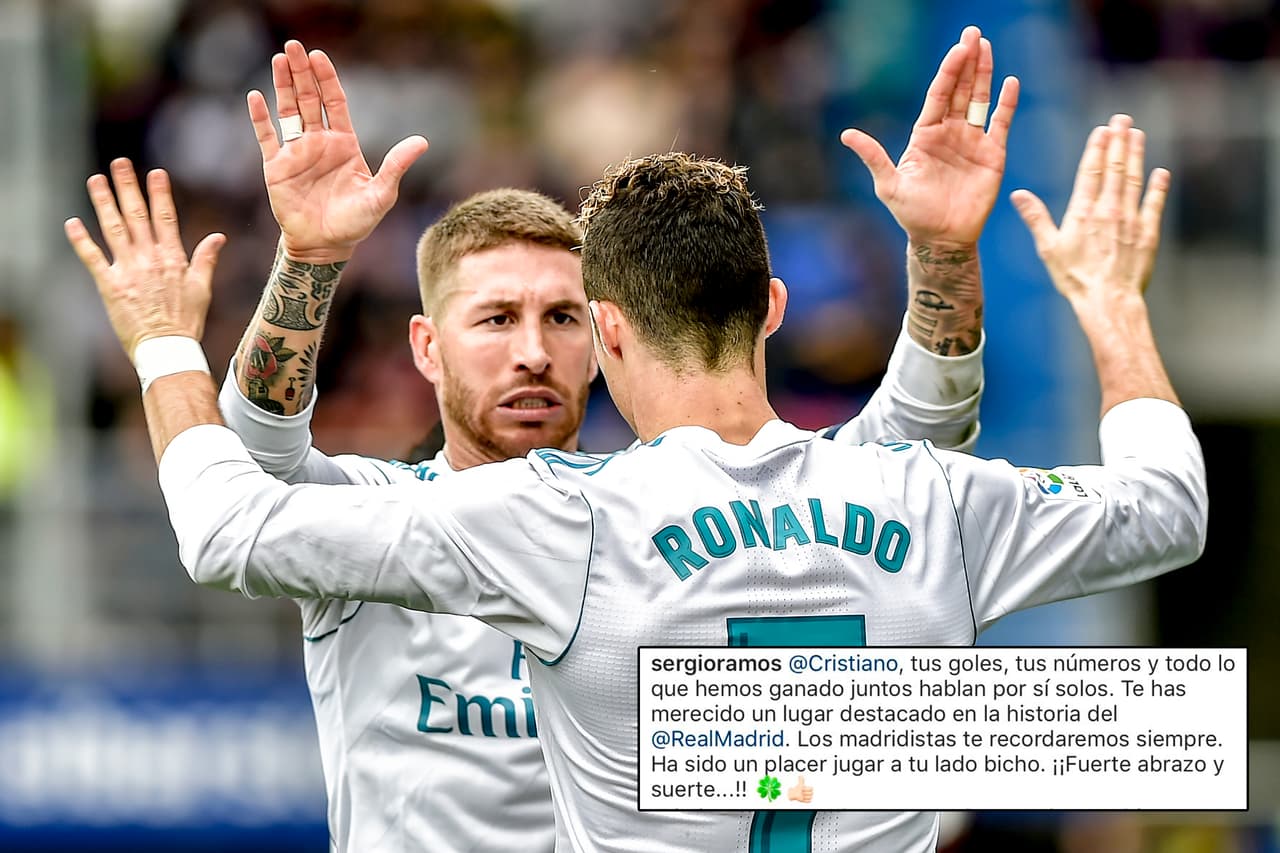 Sergio Ramos despidió a Cristiano Ronaldo con afectuoso mensaje