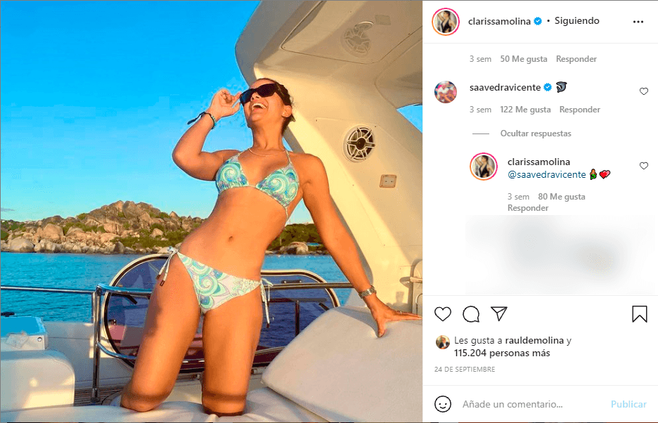 Durante su relación nos han compartido varios viajes y los favoritos de Clarissa han sido en yate.